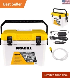 Magnum Bait Station 19 Quart Live Bait Well, White and Yellow - Picture 1 of 10