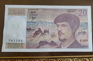 1982 Bank of France Bank 20 Francs Bank Note -Sharp PetetheGreek - Picture 1 of 2