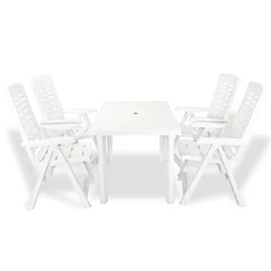 5pcs Outdoor Dining Set Weather Resistant Garden Patio Furniture Durable Plastic - Picture 1 of 11