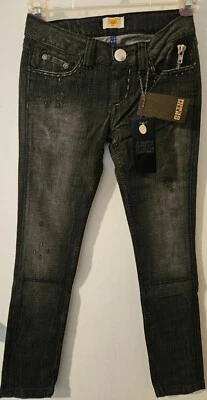 Pantalones de mezclilla para mujer ANTIK Blackout WPB2947 negros pierna recta talla 24 nuevos con etiquetas Foto 1 de 4