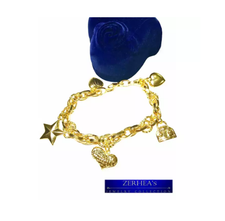 Saudi Gold 18K Bracelet for Women with Mix Charms (Yellow Gold)