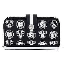 NBA Brooklyn Nets Logo Zip Around Wallet Cover