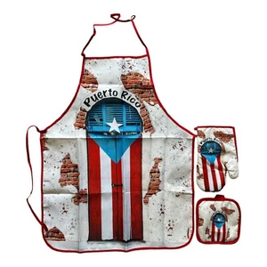 Set Door San Juan Puerto Rico 1 Apron, 1 Pot Holder, 1 Oven Mitt Delantar - Picture 1 of 1