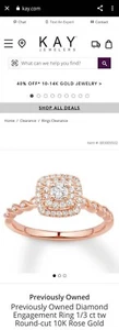 Diamond 10k rose gold wedding SET - Picture 1 of 6