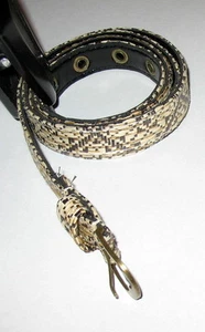 NEW - WOVEN STRAW BELT WITH VINYL BACKING- BROWN/BEIGE/WHITE - SIZE 14 3/4" WIDE - Picture 1 of 3
