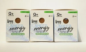 L'eggs Sheer Energy Sheer to Waist Pantyhose Sz Q+ Suntan 6 pairs made in China - Picture 1 of 9