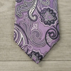 Jos A Bank Signature Collection Neck Tie Paisley Purple Multicolor 100% Silk EUC - Picture 1 of 7