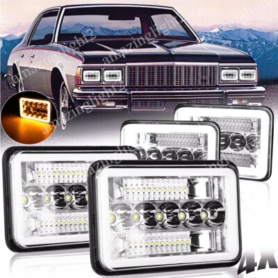 Faros LED de 4x6 pulgadas Hi/Lo Halo DRL aptos para Chevrolet Caprice 1977 a 1986 4 piezas Foto 1 de 4