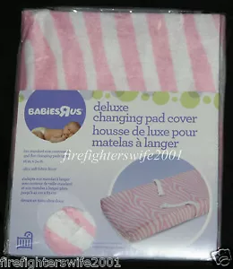 Babies R Us Deluxe Changing Pad Cover pink white zebra print new - Picture 1 of 4