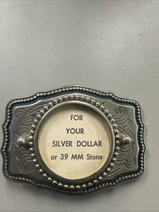 Vintage Gürtelschnalle Silber Dollar Münzetui NOS - Bild 1 von 2