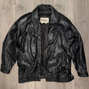 Giacca vintage Wilson’s scamosciata/pelle nera bomber moto biker donna M - Foto 1 di 7