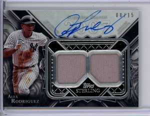 Alex Rodriguez 2022 Topps Sterling Swings Dual Jersey Auto #08/15 Yankees - Picture 1 of 2