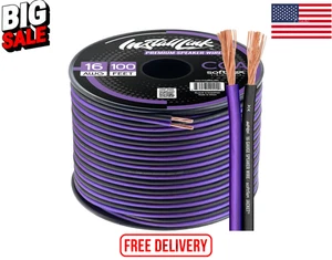 Cables Para Bocinas De Audio Calibre 16 AWG 100 Pies Ft Para Altavoces Casa Auto - Picture 1 of 10