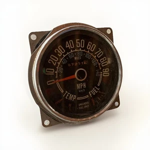 Jeep CJ Speedometer Fuel Temperature Gauge Odometer 90 mph factory CJ5 CJ7 CJ8 - Picture 1 of 3