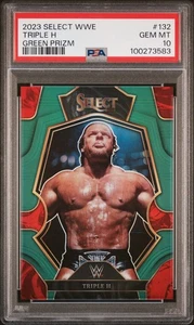 2023 Panini Select WWE Triple H #132 Green Prizm PSA 10 - Picture 1 of 2