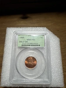 1995 PCGS MS67RD Doubled Die Lincoln Cent - Picture 1 of 2