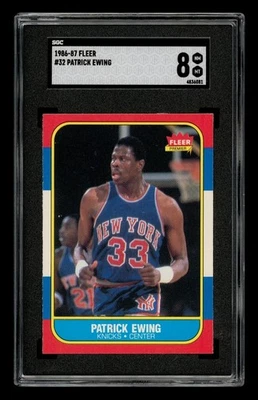 Fleer Set-Break # 32 1986-87 Patrick Ewing SGC 8 casi nuevo como nuevo Foto 1 de 3