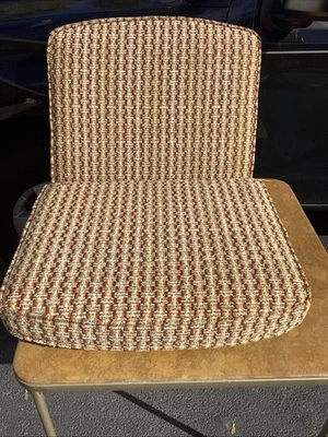 Cojín de asiento de silla MCM vintage años 60 70 *Cojín solo CHAISE patrón loco ZZ Foto 1 de 4