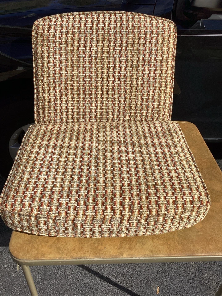Cojín de asiento de silla MCM vintage años 60 70 *Cojín solo CHAISE patrón loco ZZ Foto 1 de 4