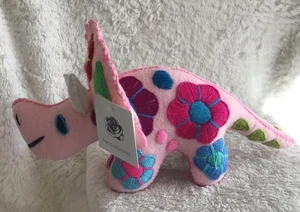Mina Álvarez’ Dinosaurio Bordado Fieltro Artesanal Peluche Triceratops Animal - Imagen 1 de 12