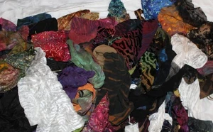 4+++lbs art CARTER SMITH SHIBORI SILK Velvet scrap fabric ART Quilting Patchwork - Picture 1 of 14