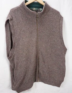 ORVIS SWEATER VEST BROWN KNIT SLEEVELESS WOOL BLEND FULL ZIP MENS SIZE XXL 2XL - Picture 1 of 5