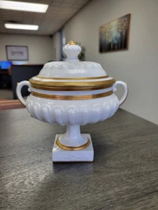 Dr. Ermete Agostinelli Porcellane D’ Arte Bassano Italy Footed Urn / Compote  - Picture 1 of 24