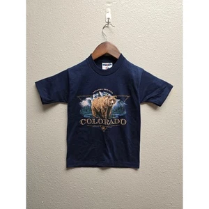 Vintage Colorado Shirt Youth Extra Small Jerzees Bear Pagosa Springs Blue Tee - Picture 1 of 6