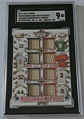 Bate usado Lumber Santo/Jackson/Robinson/Bench 1969 All Star 2021 #'d/20 bronce Foto 1 de 3