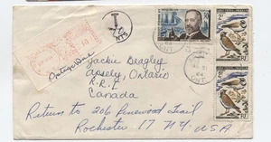 1964 St. Pierre et Miquelon cubierta a Canadá luego a EE. UU. franqueo debido metro [y1041 - Imagen 1 de 3
