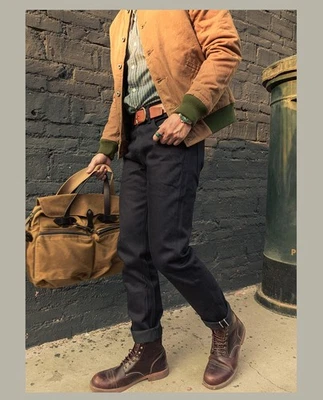 Red Tornado jeans 14,5 OZ Slim Fit Selvedge Raw Denim 511 Black Neu W33 L32 - Bild 1 von 4