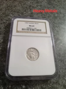 1997 1/10 oz $10 US Platinum Eagle MS69 NGC NICE LOW PRICE!! - Picture 1 of 6
