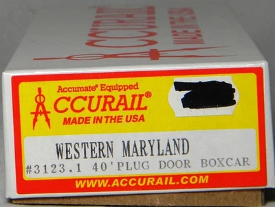 HO Accurail #3123 40' Plug Door Boxcar Western Maryland #14 Built Up - Image 1 of 4