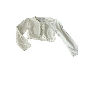 Koala Kinder Baby Mädchen weiß Knopfleiste Achselzucken Spitzenbesatz Cardigan Pullover Größe 3T - Bild 1 von 4
