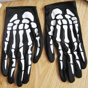 Ein Paar Halloween Handschuhe Grusel Totenkopf Finger Geist Pfote Handschuhe Erwachsene Handschuhe - Bild 1 von 12
