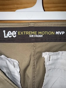 Lee Men Jeans Extreme Motion MVP 42X30 Slim Fit Stretch Khaki Denim - Picture 1 of 7