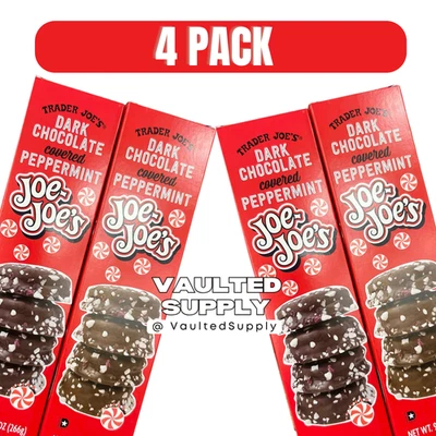 Trader Joe’s Dark Chocolate Peppermint Joe-Joe’s Cookies – 4 Pack Fresh - Image 1 of 3