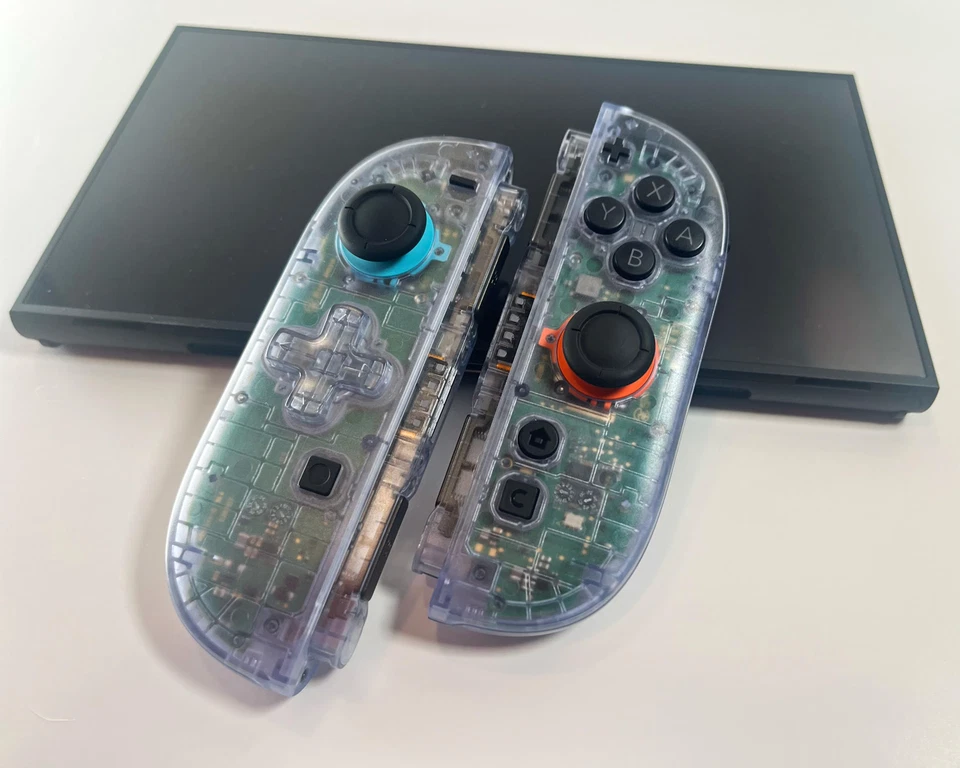 Custom Nintendo Switch 2 Joy-Cons Translucent Clear Glacier Blue JoyCons - Image 1 of 1