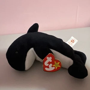 Ty Beanie Baby Waves the Orca Whale Has Echo Heart Tag and Tush Tag Errors - Imagen 1 de 5