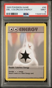PSA 9 - Double Colourless Energy 96/102 Base Set Unlimited WOTC 1999 Pokemon TCG - Picture 1 of 3
