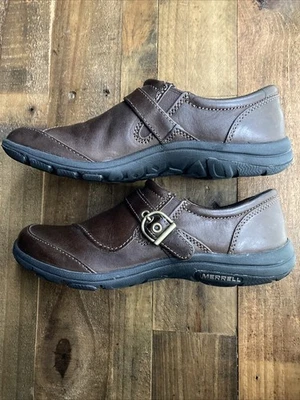 Merrell Dassie Brown Leather Slip On Buckle Loafers Shoes Size 7 - Image 1 of 4