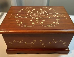 Vintage Inlaid Wood Tea/ Spice Box With Insert - Picture 1 of 11