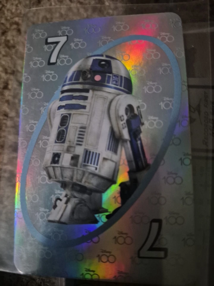 Uno Disney 100 Special Edition Silver Holographic Foil R2-D2 - Image 1 of 1
