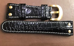 Genuine TW Steel Goliath Leather Watch Strap & Gold Buckle 26mm Black TWB88 - Picture 1 of 6