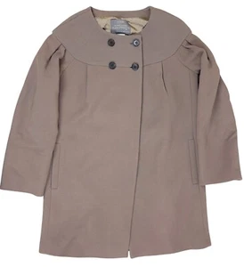 J CREW Double Cloth Damen Wollmantel Jacke Topcoat taupe Größe 2 Italien gebraucht, in einwandfreiem Zustand - Bild 1 von 10