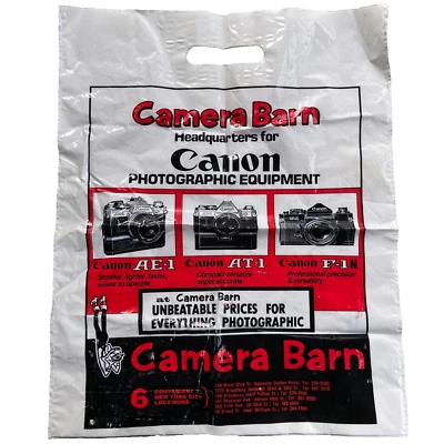 Vintage Camera Barn Headquarters Bag New York City Canon Photography AE-1 AT F-1 - Image 1 of 4