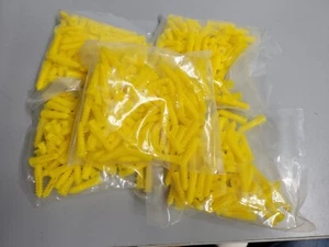 Yellow Ribbed Super Plastic Anchors, Size #12-14-16, 5 Pack of 100 High-Quality - Picture 1 of 6