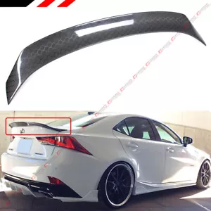FOR 2014-20 LEXUS IS300 IS350 AR STYLE HONEYCOMB CARBON FIBER TRUNK SPOILER WING - Picture 1 of 4