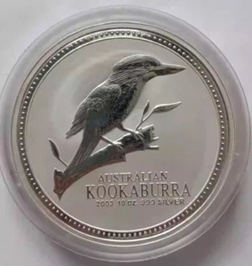 Australia 2003 Kookaburra 10oz Silver Coin Bird 10oz Silver Coin 10 Dollars - Picture 1 of 2