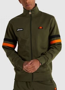 Chaqueta de chándal para hombre ellesse cremallera completa Poly Sweat Top retro Roma verde caqui - Imagen 1 de 3